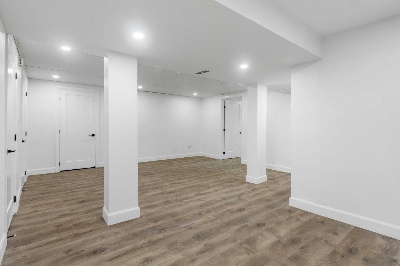 Clean dry finished basement after waterproofing